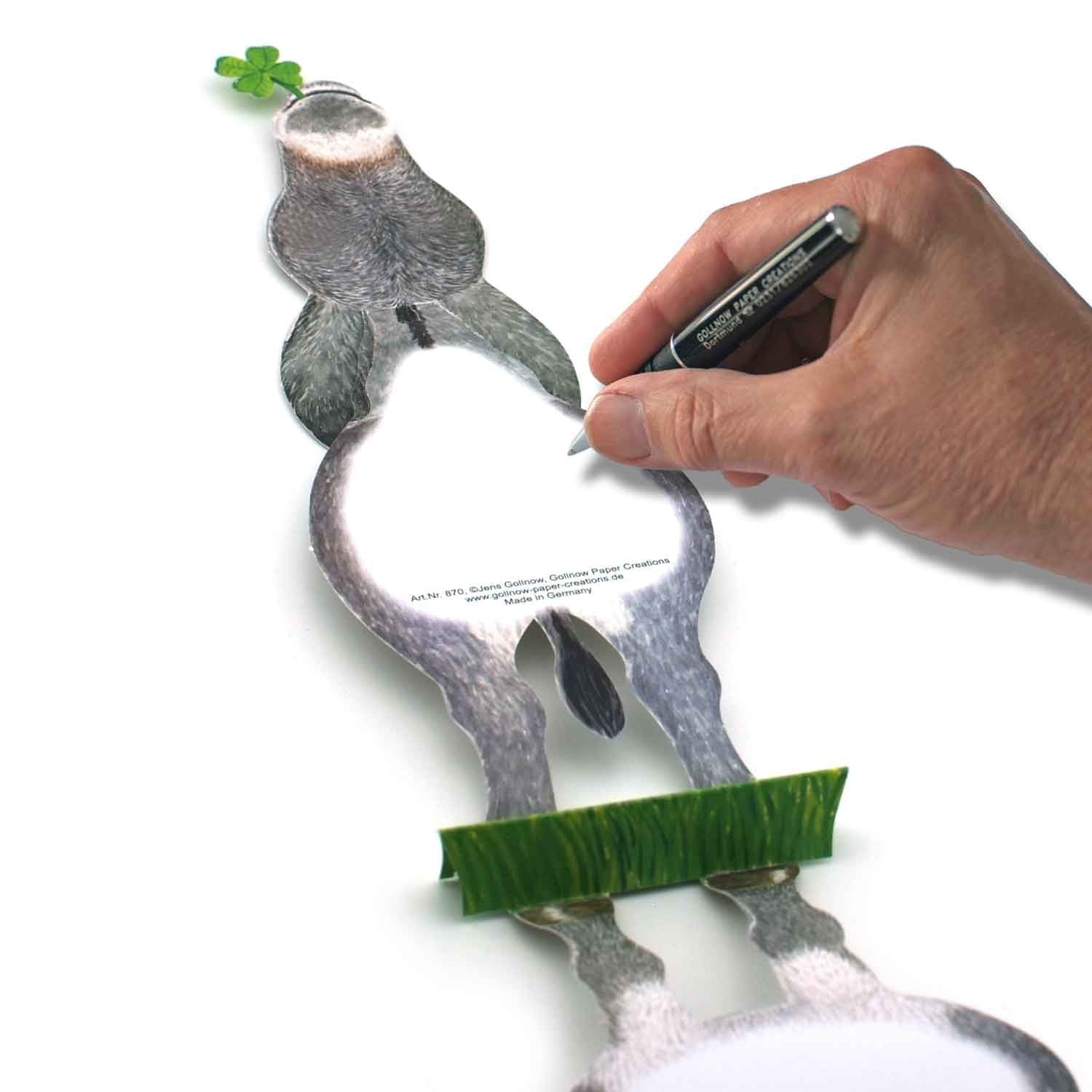 3D Tierfaltkarte "Esel"
