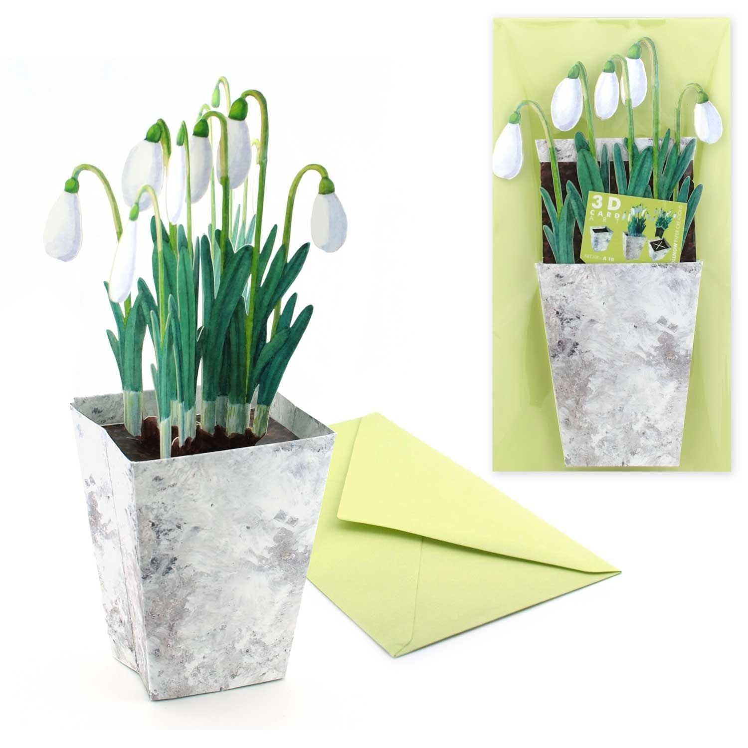 3D flowerpot card "Snowdrop"