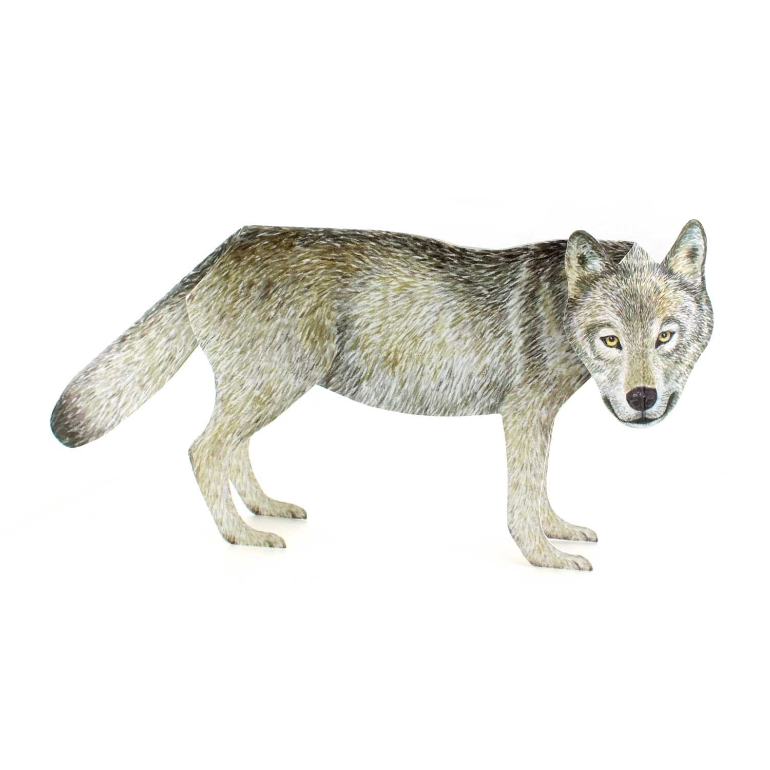 Carte pliante animal 3D "Loup"