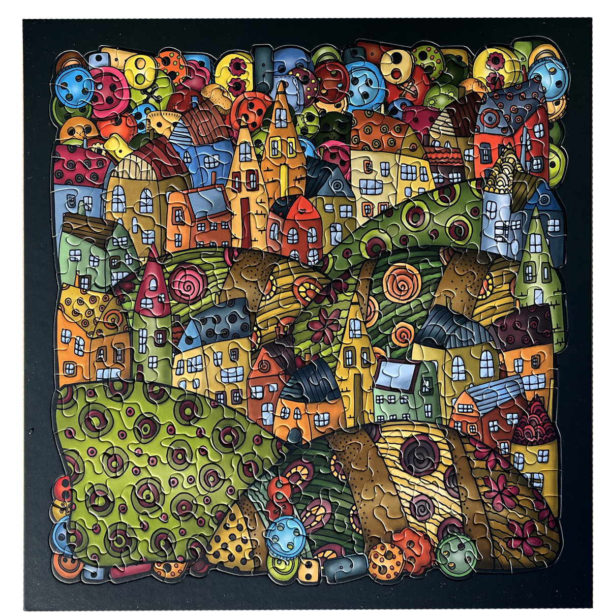 Puzzle Palapeli "Bergdorf"